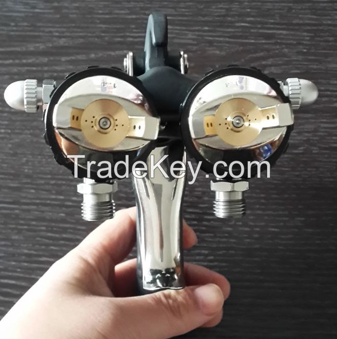 One Body Aluminum Double Nozzle Spray Gun Pistola