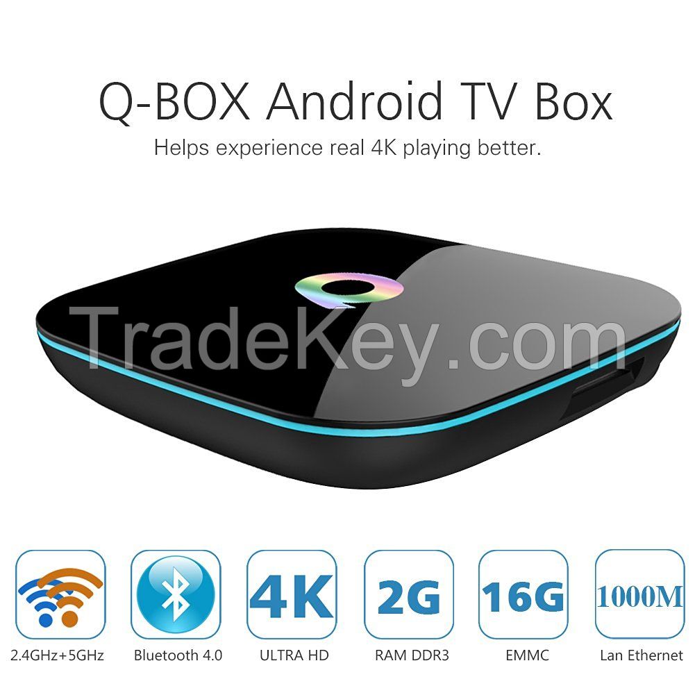 AKASO Q-Box Kodi TV Box 4K Android 5.1 Fully Loaded 2GB 16GB, S905 Quad Core 1000M LAN 3D