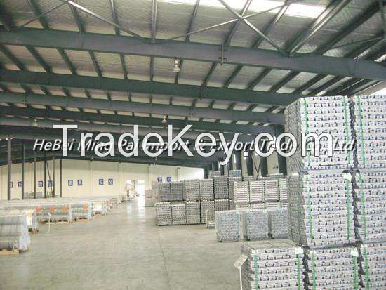 High pure zinc ingot 99.99% 99.995% manufacturers price