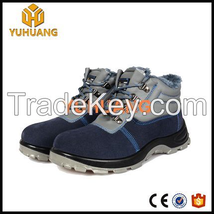 Cheap Cow Leather Winter Steel Teo Cap Boots with Fur