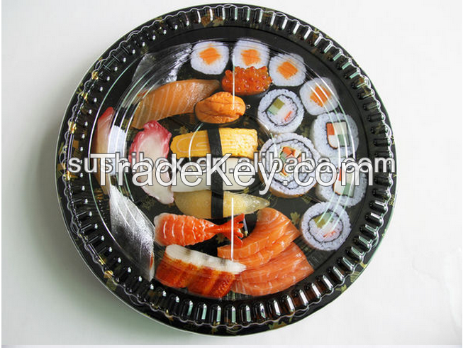 disposable plastic round Party Sushi Tray