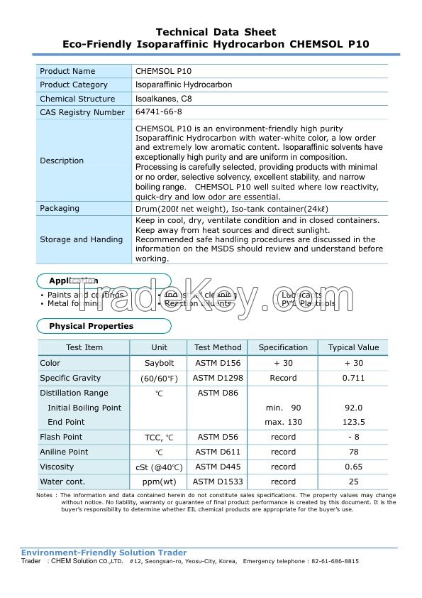 Isoparaffine Hydrocarbon P10