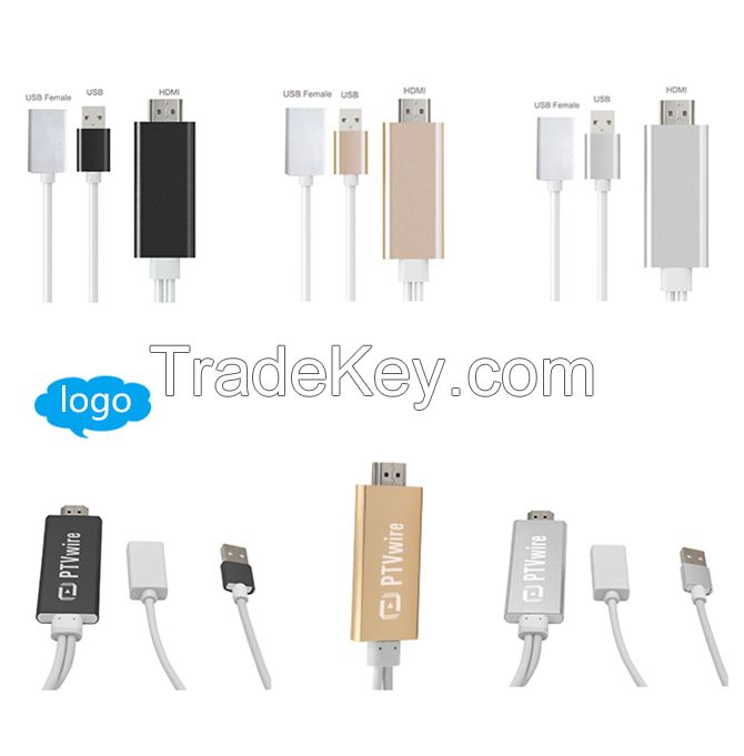 Lightning to HDMI Cable HDTV Wire Female Cable TV Stick Airplay Mirror