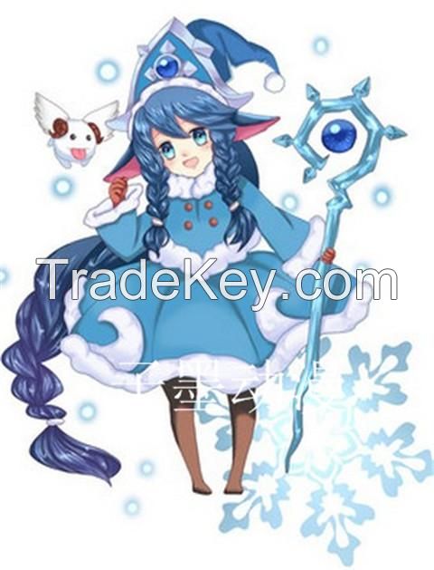 Mascot Cos Clothing Lol Lulu Christmas Snow Faerie Witch Costume.