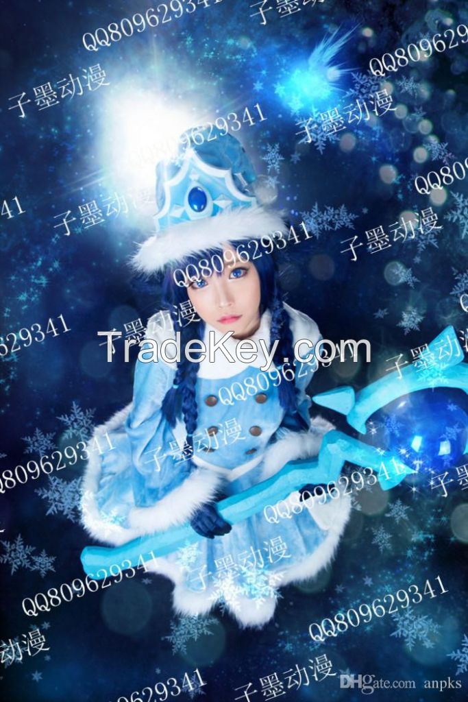 mascot Cos clothing LOL Lulu Christmas snow Faerie Witch Costume.