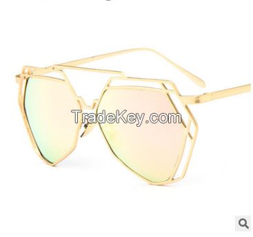 2016 Korean metal sunglasses with a polygon on the left bank of Xiao h