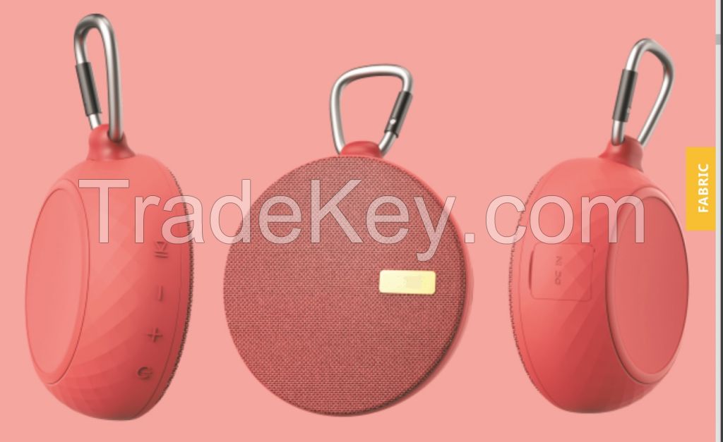 portable waterproof bluetooth speaker with fabric design and Microphone, TF input and Aux-in