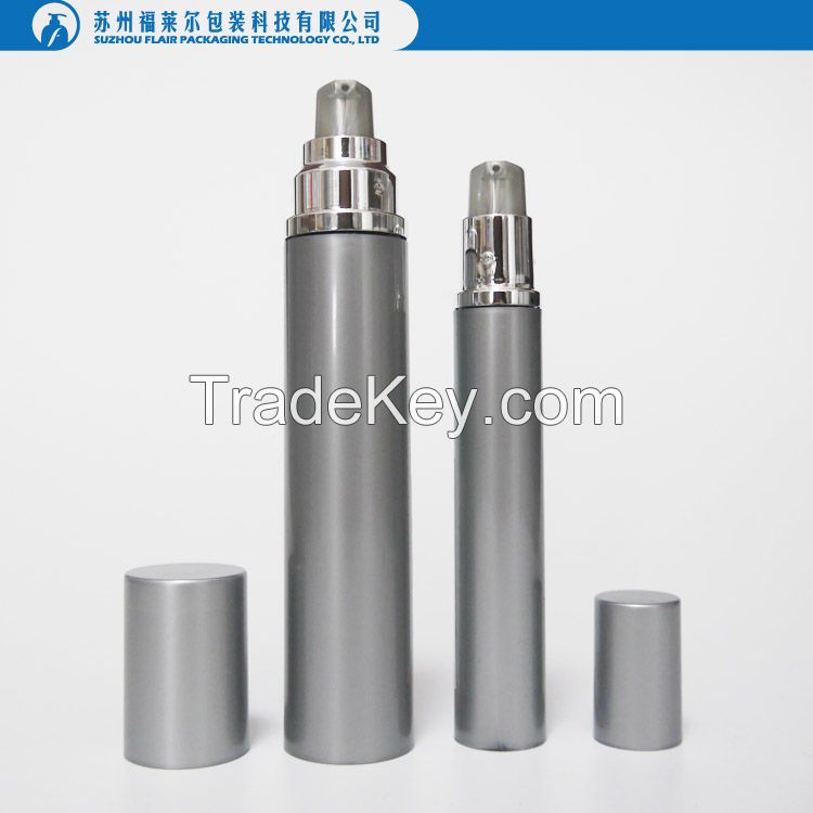 Thin plastic airless pump bottle