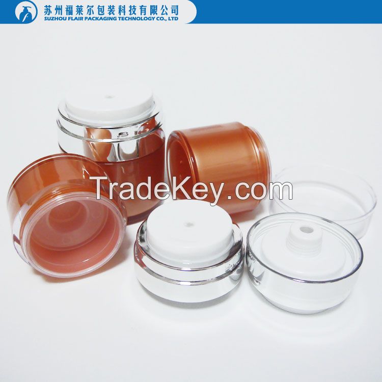 Plastic straight round foundation airless bottle