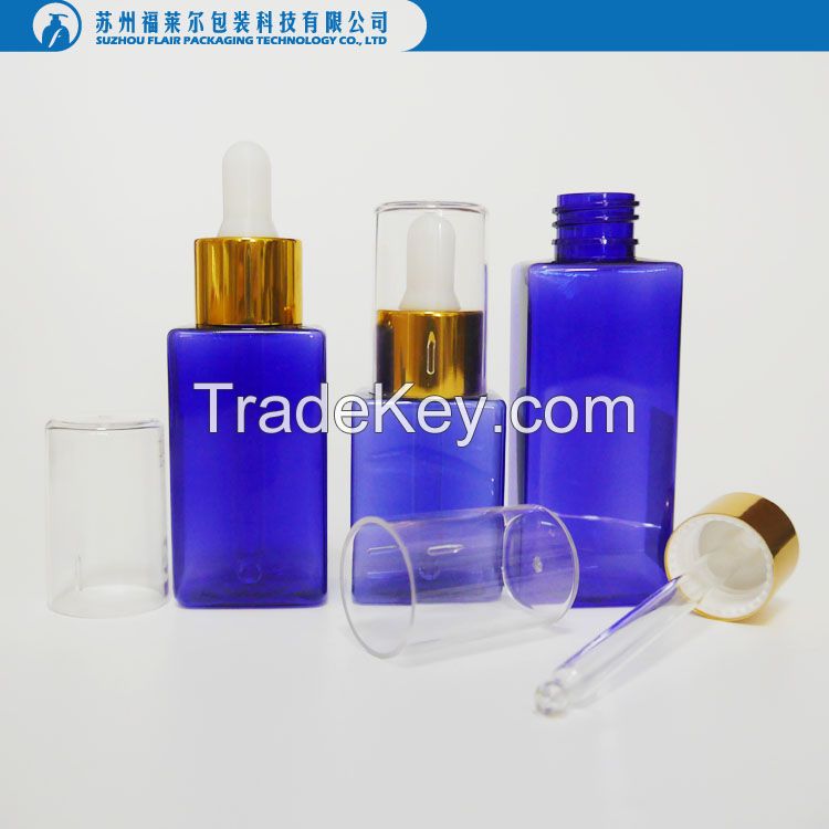 Plastic square bottle with dropper