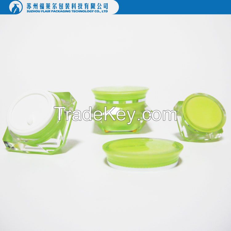 Plastic acrylic diamond cosmetic jar