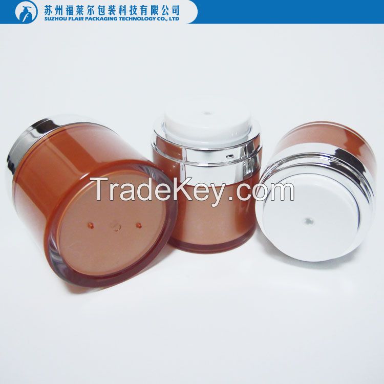 Plastic straight round foundation airless bottle