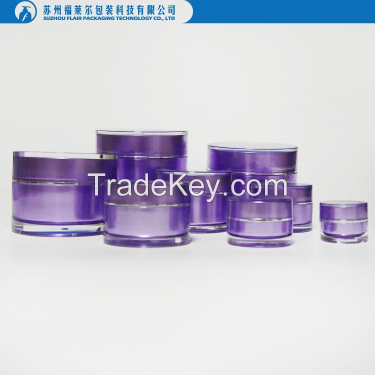 Round cosmetic acrylic cream jar