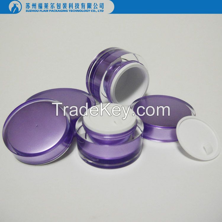 Round cosmetic acrylic cream jar