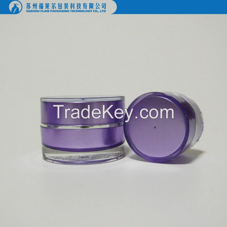 Round cosmetic acrylic cream jar