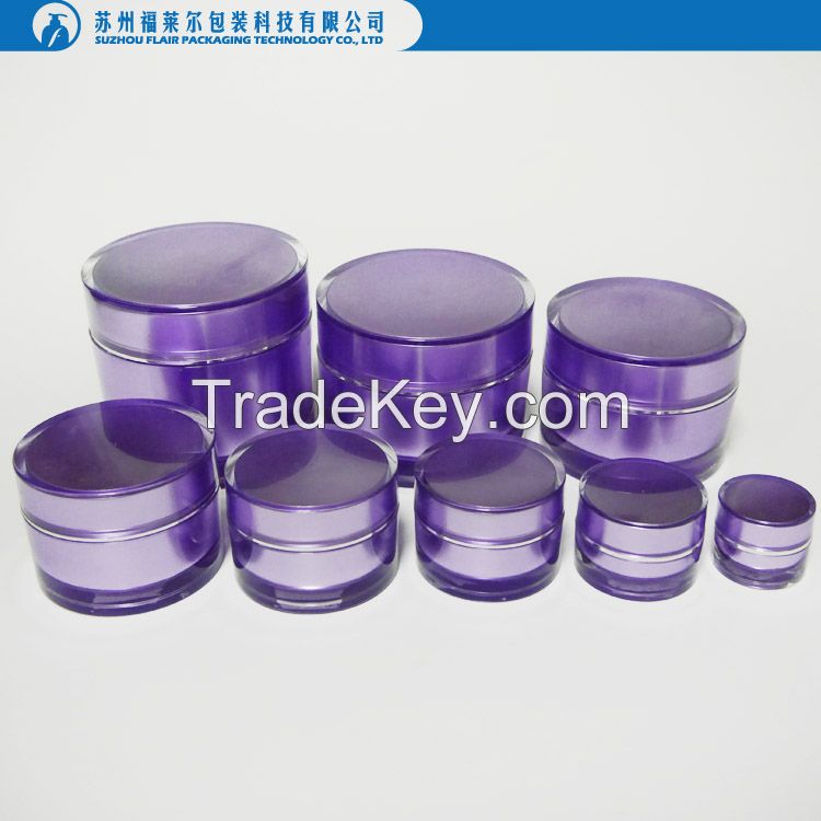 Round cosmetic acrylic cream jar