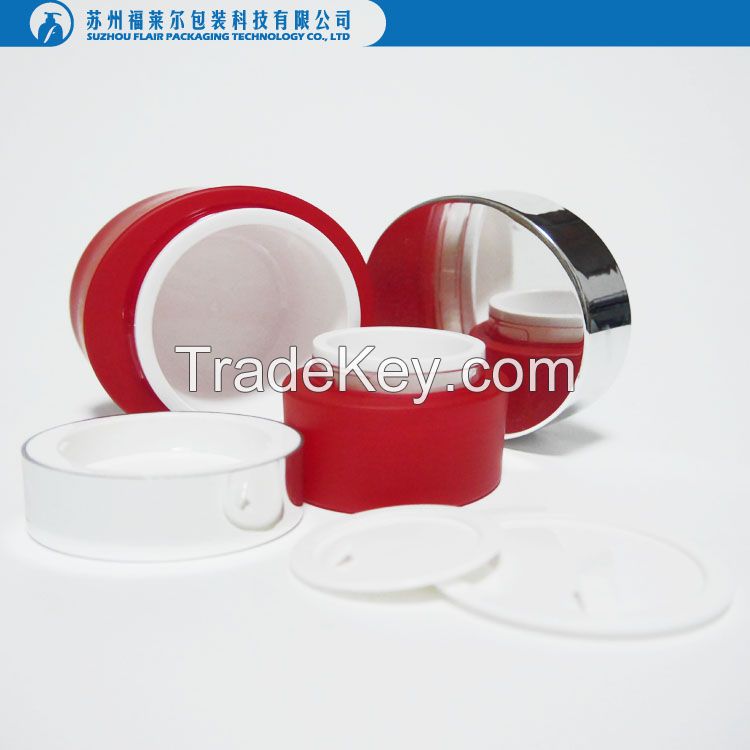 Plastic empty oval shaped cream jar