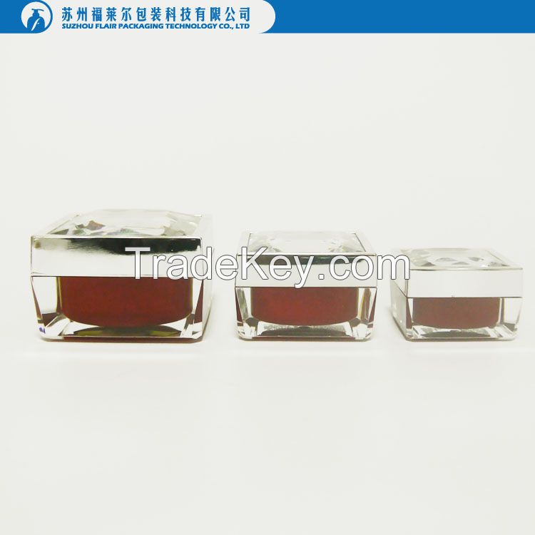 15ml 30ml 50ml Acrylic luxury square cream jar