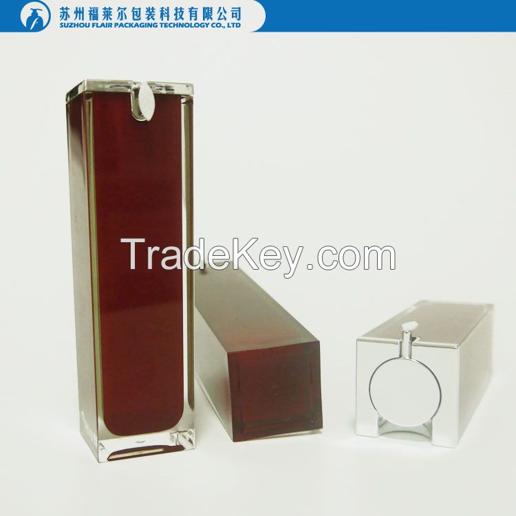 15ml 30ml 50ml empty plastic square shape airless bottle