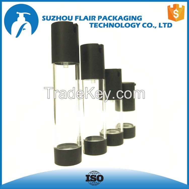 Plastic empty vacuum cosmetic bottle