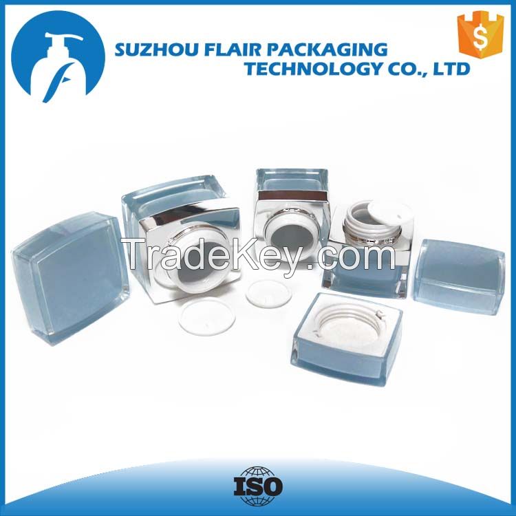 15ml 30ml 50ml Acrylic square cosmetic packaging jar with lids