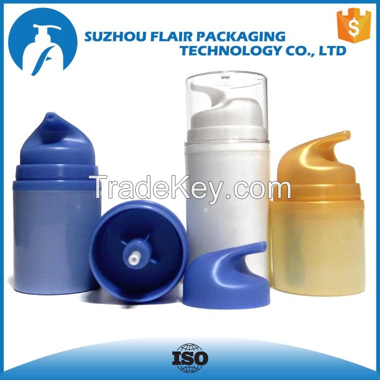 30ml 50ml 80ml 120ml Snap-on plastic cream airless bottle with press pump