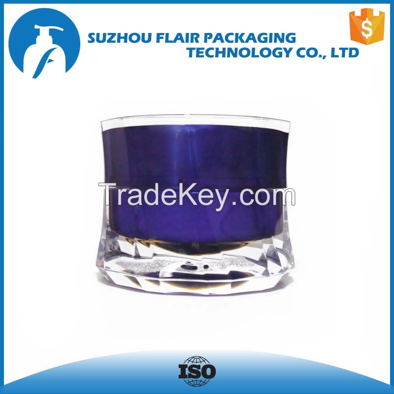 blue plastic cosmetic jar 50g