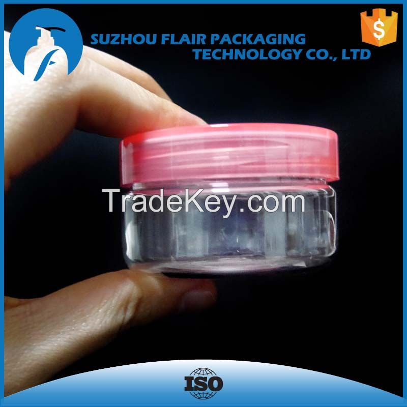 70ml PET clear empty cosmetic cream jar