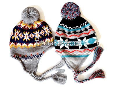 Knitted hats, 100% acrylic winter hat and cap for girls