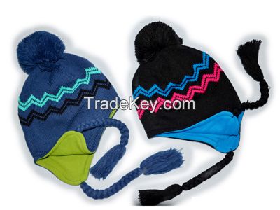 Knitted hats, 100% acrylic winter hat and cap for girls