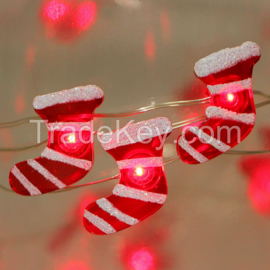 Christmas Stocking string lights with Try me,B/O 25 LED SMD 