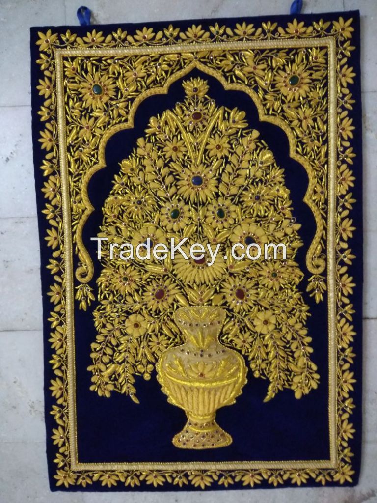 Wall Hanging Jewel Carpets With Semi Precious Stones