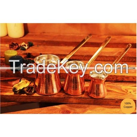 Copper Turkish coffee pot (Lot of 3) (Origin: Tunisia)