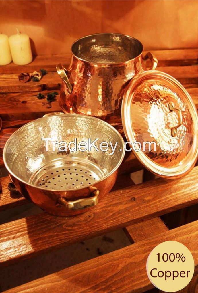 Copper Cookware - Copper hammered cooker - Steamer copper