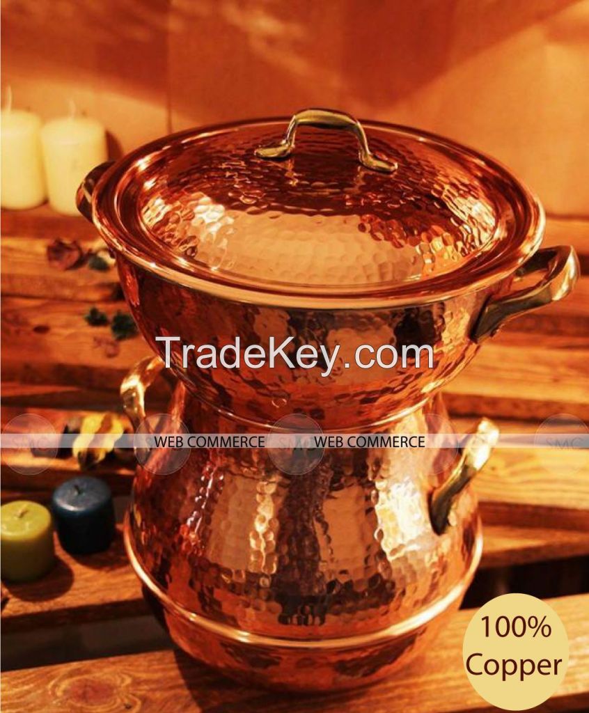 Copper Cookware - Copper Hammered Cooker - Steamer Copper