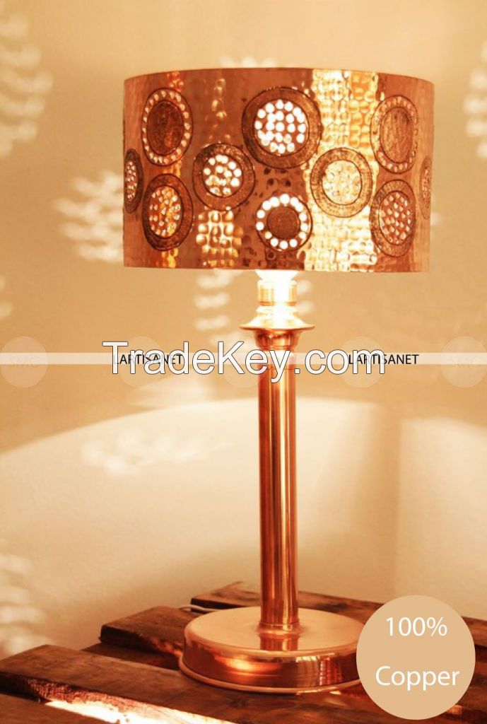 Table Lamp Copper - Handmade Lamp Table - Lamp Design - Lamp Vintage Table