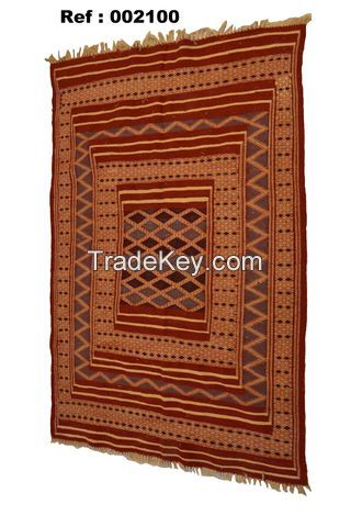 Kilim Berber Rug (Origin: Tunisia) 100% Wool (Ref # 002100)