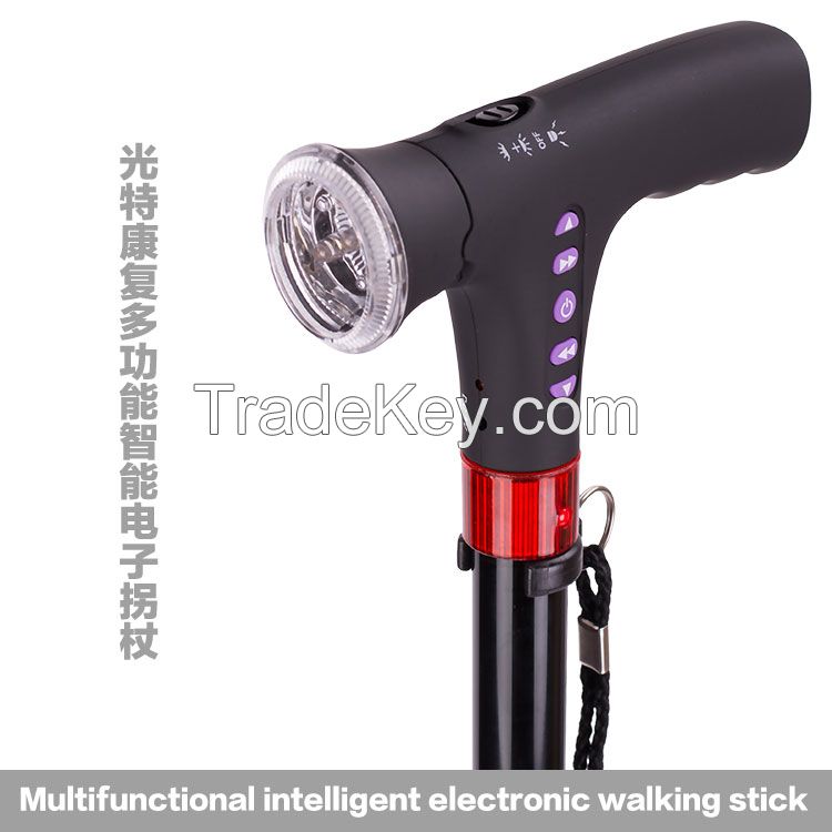 multifunctional rechargeable walking stick with led &amp;amp;amp; siren &amp;amp;amp; radio &amp;amp;amp; red flash