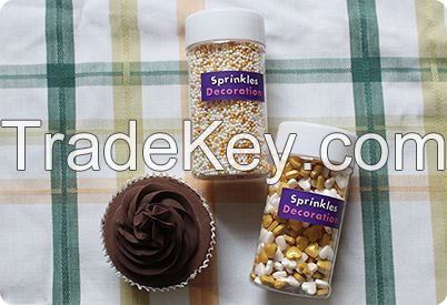 Gold White Sprinkles  / Edible Cake Decorations