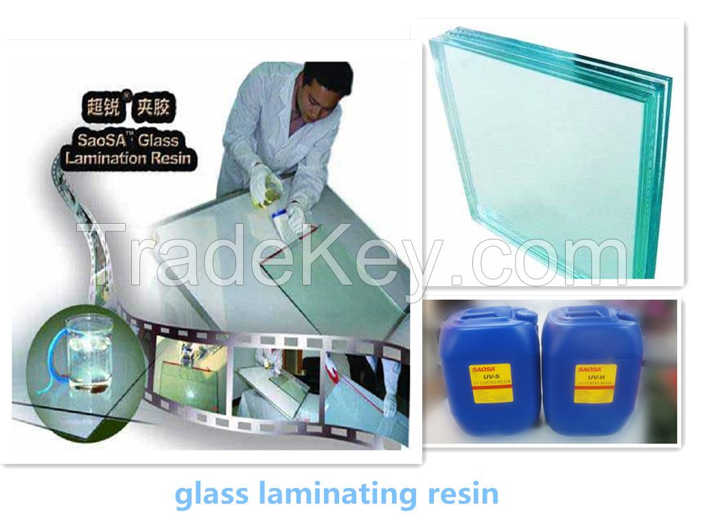 SAOSA UV curing resin for security laminated glass