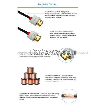2.0V HDMI cable, AM to CM, with gold plating