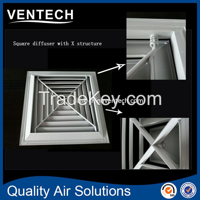 Hvac ventilation used aluminum square ceiling diffuser