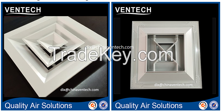 Hvac ventilation used aluminum square ceiling diffuser