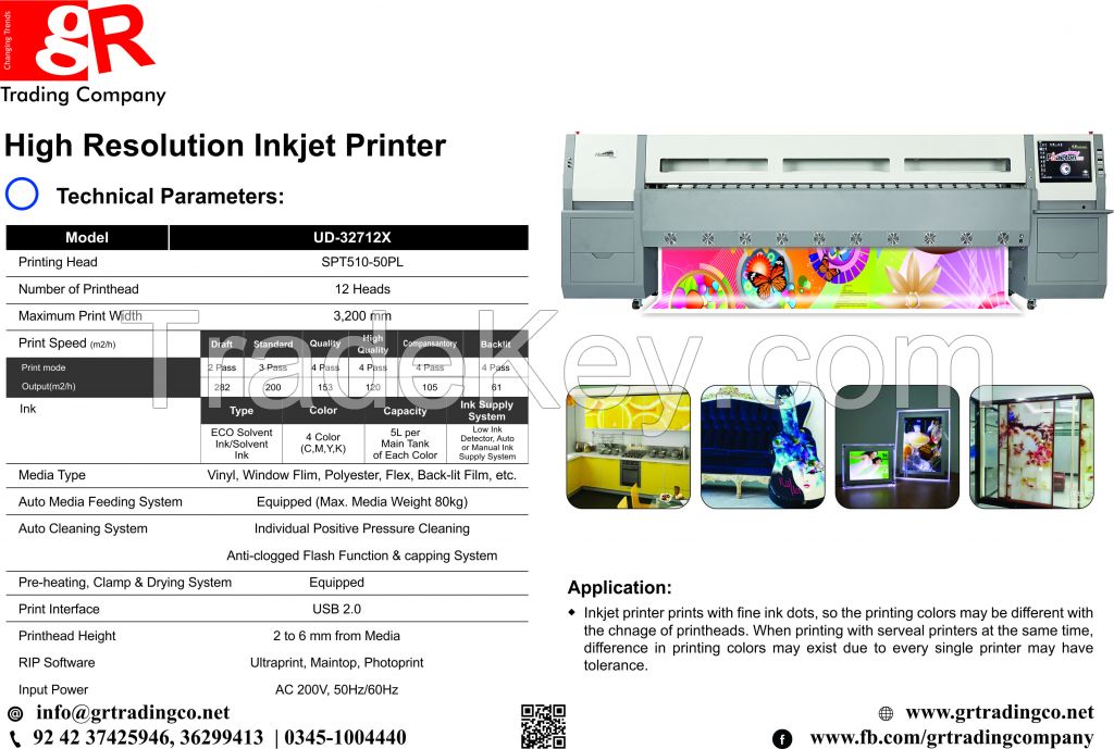 High Resolution Inkjet Printer UD-32712X