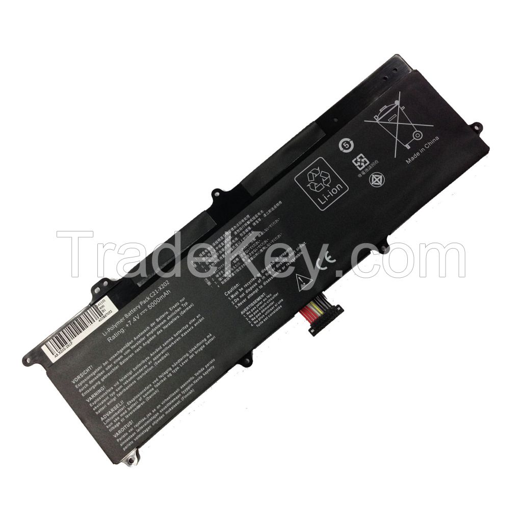 C21-x202 Li-Polymer Battery for Asus Vivobook S200e X202e X201e C21x202 Laptop(7.4V 5000mAh)