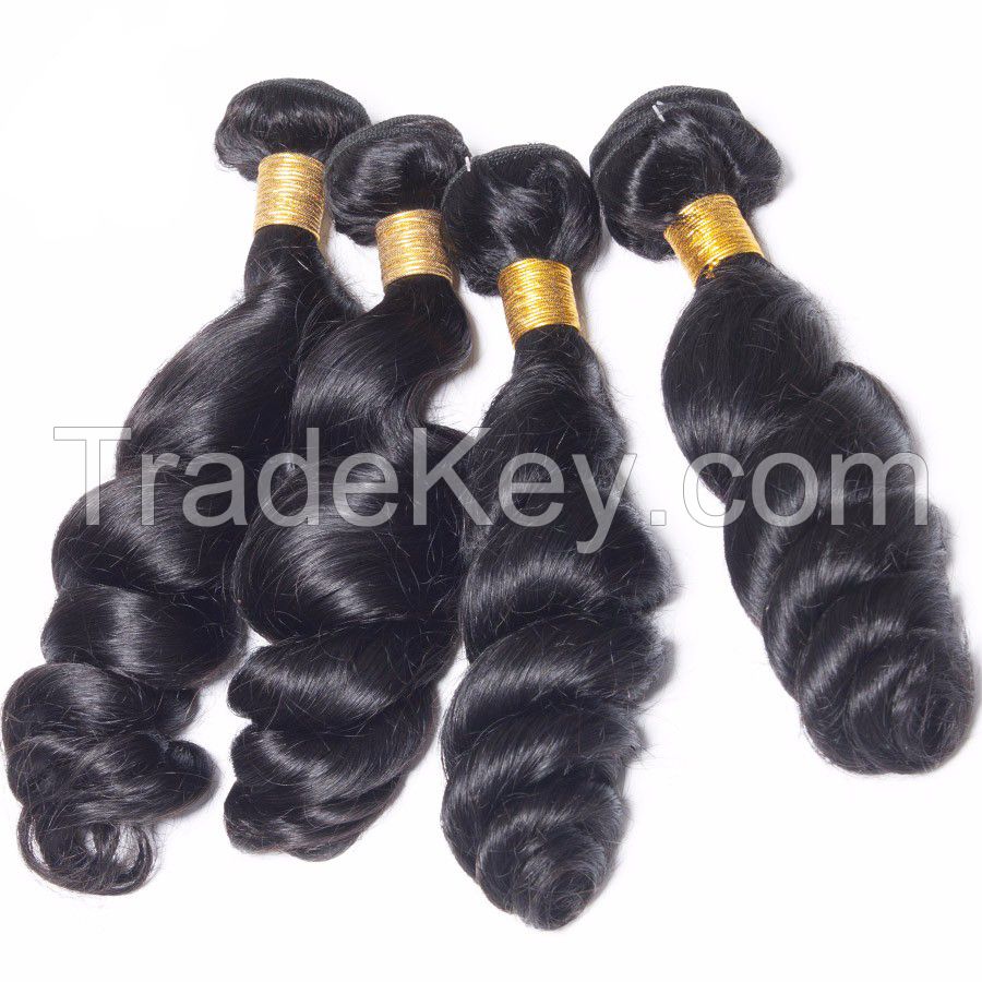 Natural Black Brazilian Loose Wave Hair Virgin Human Hair Weaves