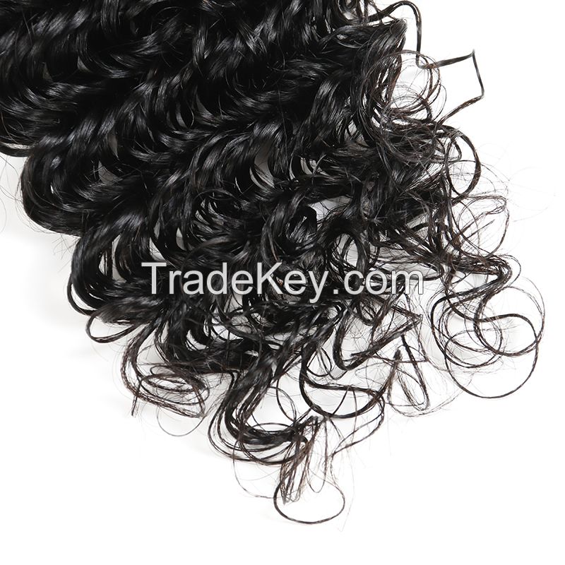 Natural Black Brazilian Deep Wave Hair Virgin Human Hair Weaves