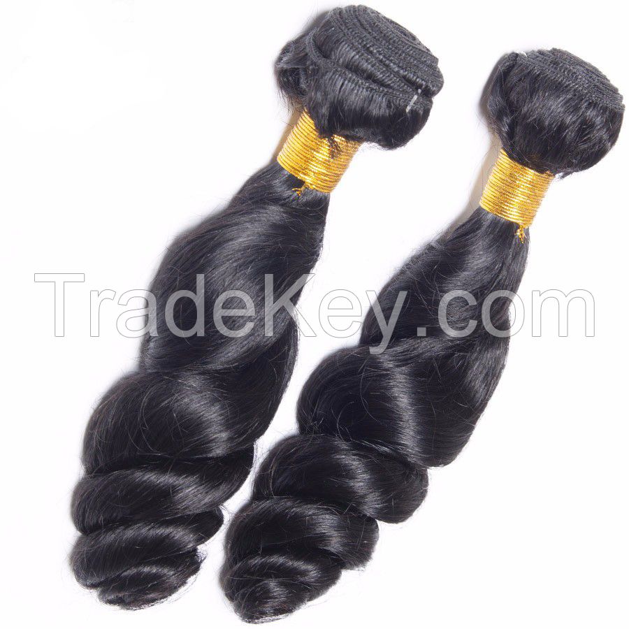 Natural Black Brazilian Loose Wave Hair Virgin Human Hair Weaves