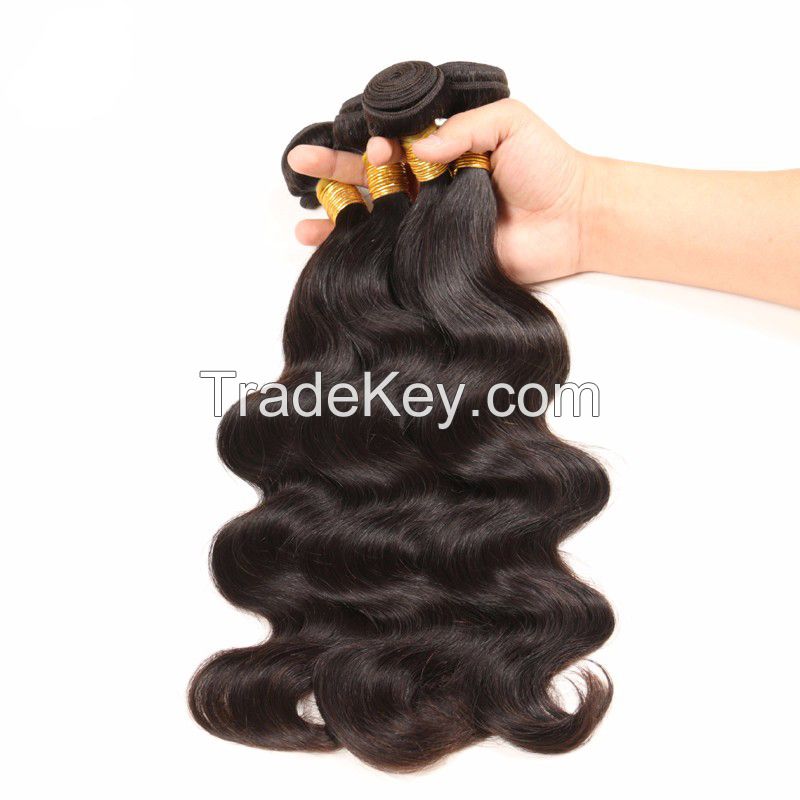 Natural Black Brazilian Body Wave Hair Virgin Human Hair Weaves