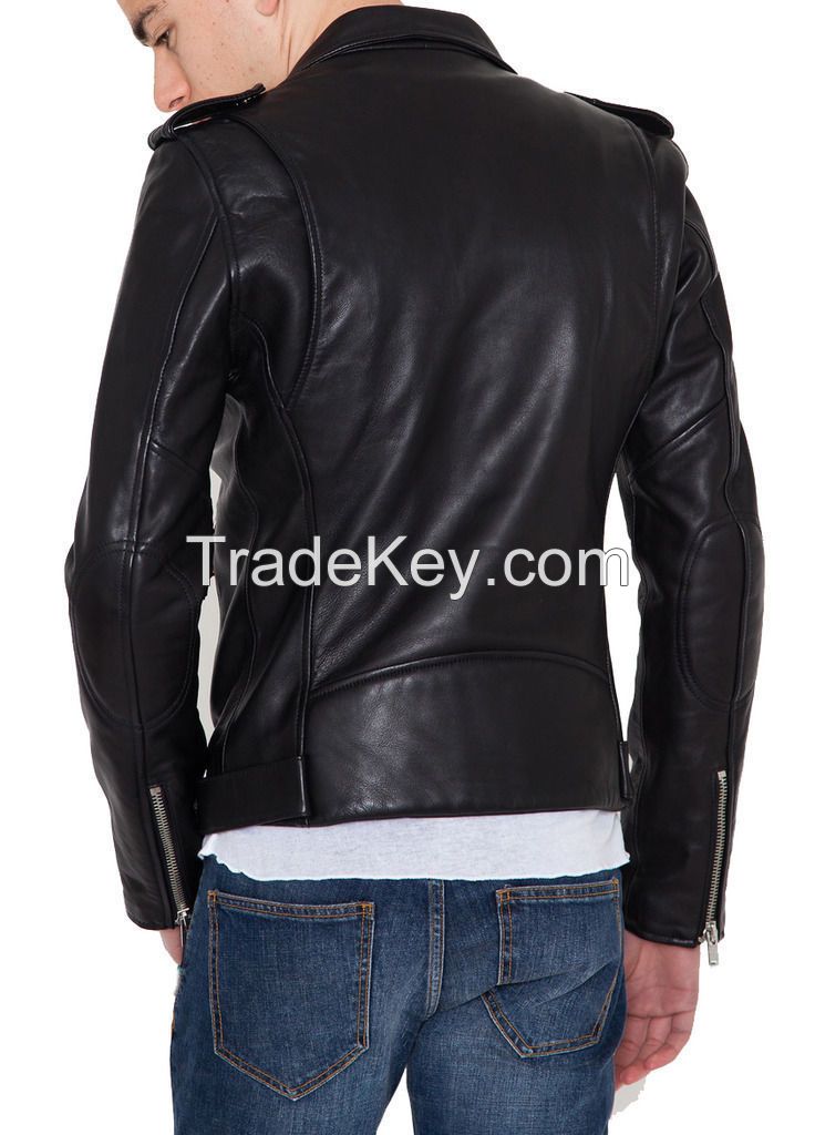 New Men's Genuine Leather Jacket Slim fit Biker Motorcycle jacket